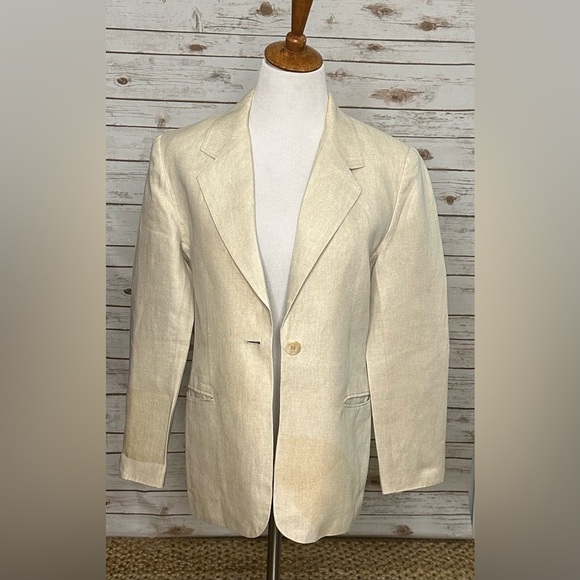 Vintage Talbots linen single-breasted blazer - Picture 1 of 7